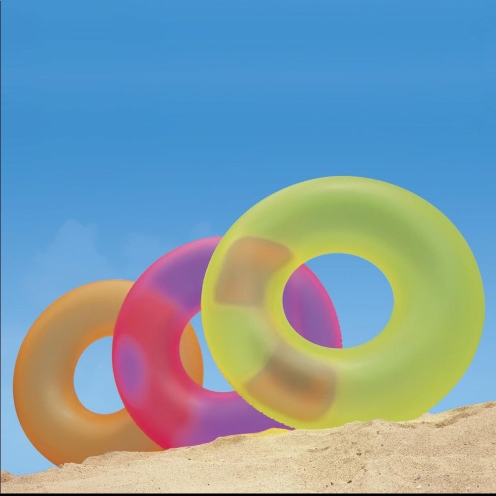 Pack of 3 Inflatable Neon Swim Tubes
